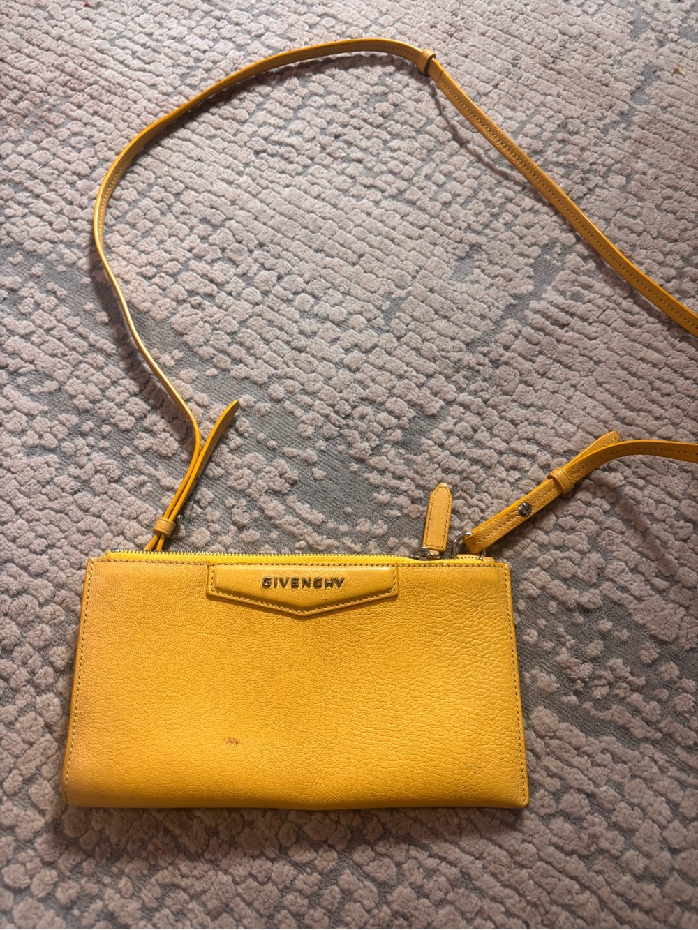 Givenchy Yellow Leather Crossbody Bag/wallet